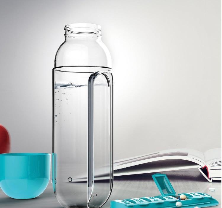 Two 2-in-1 Water Bottle with 7-Day Pill Organizer - 600ml BPA-Free, Portable & Leakproof Red