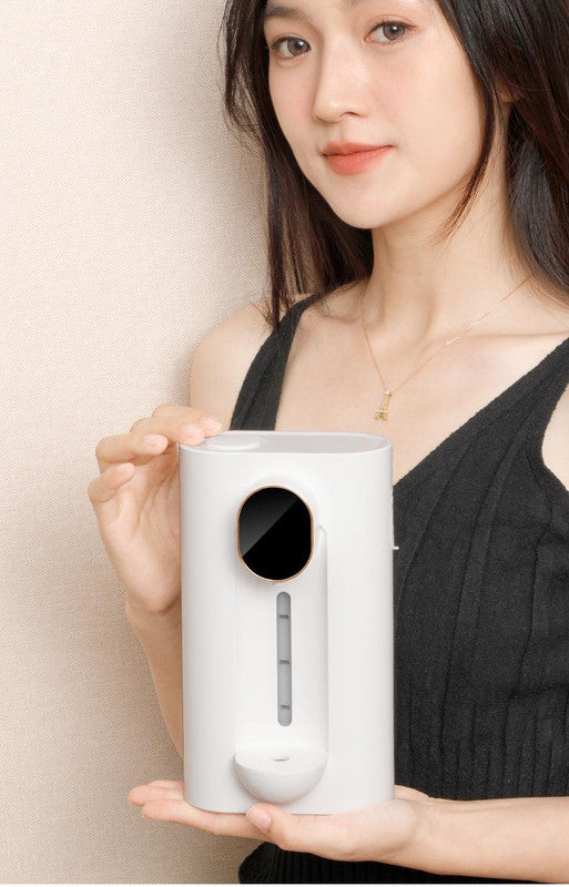 Smart Automatic Mouthwash Dispenser - Wall-Mounted, 3 Adjustable Levels, LED Display & Magnetic Cups Black