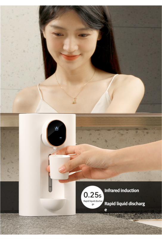 Smart Automatic Mouthwash Dispenser - Wall-Mounted, 3 Adjustable Levels, LED Display & Magnetic Cups Black