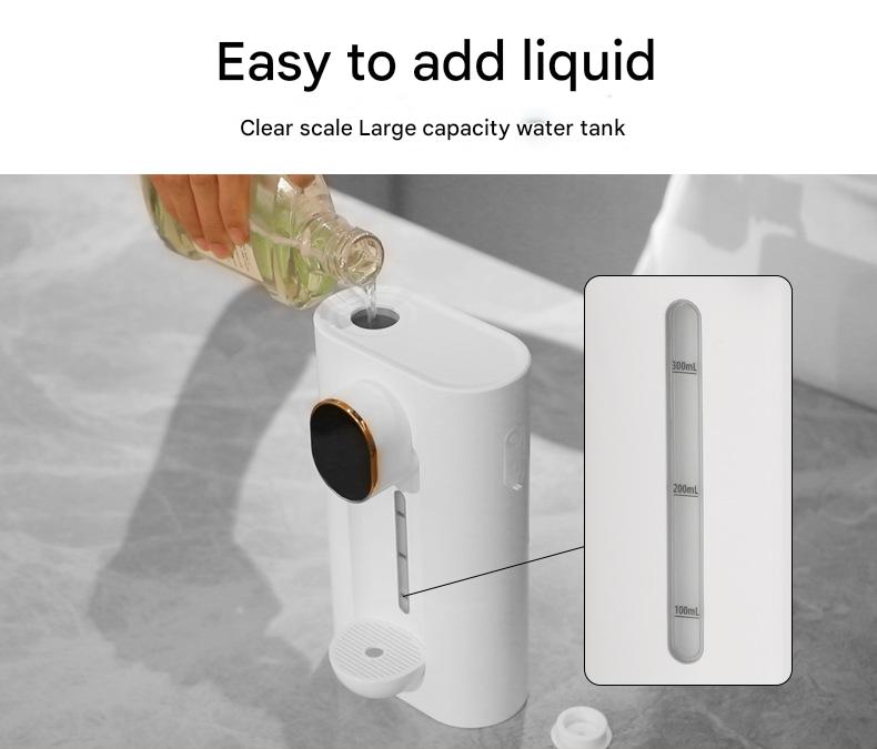 Smart Automatic Mouthwash Dispenser - Wall-Mounted, 3 Adjustable Levels, LED Display & Magnetic Cups Black