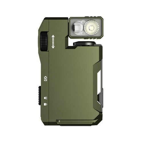 Ultra-Versatile Compact LED Flashlight - 400LM, 180 Rotating Head, RGB Light, Type-C Charging green