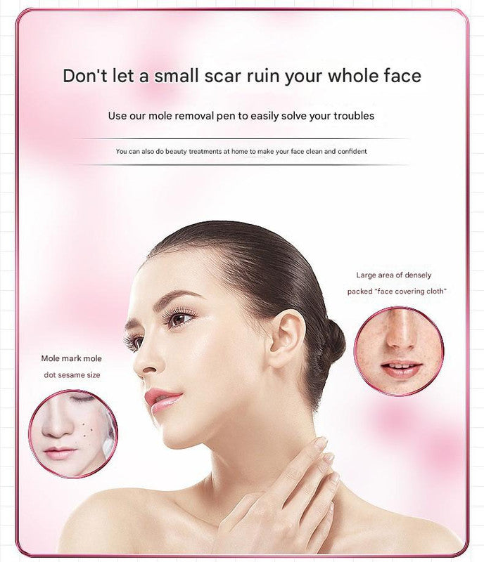 Professional 9-Level Skin Tag & Mole Remover Pen - USB Rechargeable with LED Display & Multiple Needles Silver