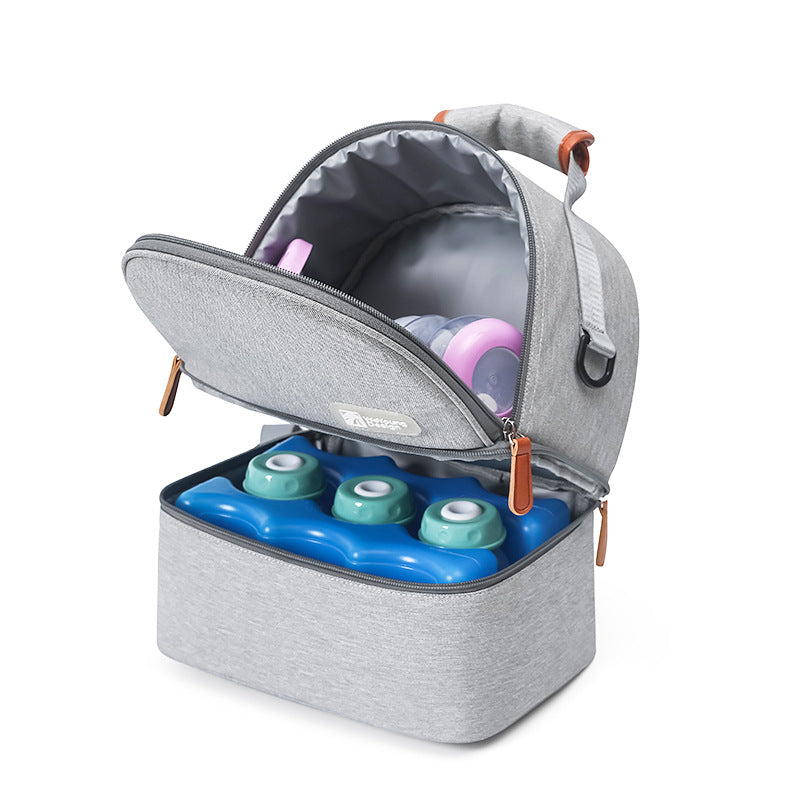 Versatile Insulated Breast Milk Cooler & Lunch Backpack - Waterproof, Multi-Carry Options Yellow print
