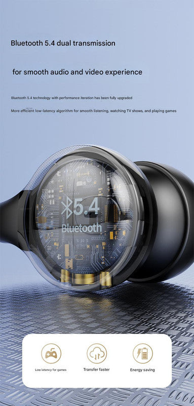 Open-Ear Conduction TWS Earbuds - Bluetooth 5.4, 9D Surround Sound, LED Display, Long Battery Life Skin color