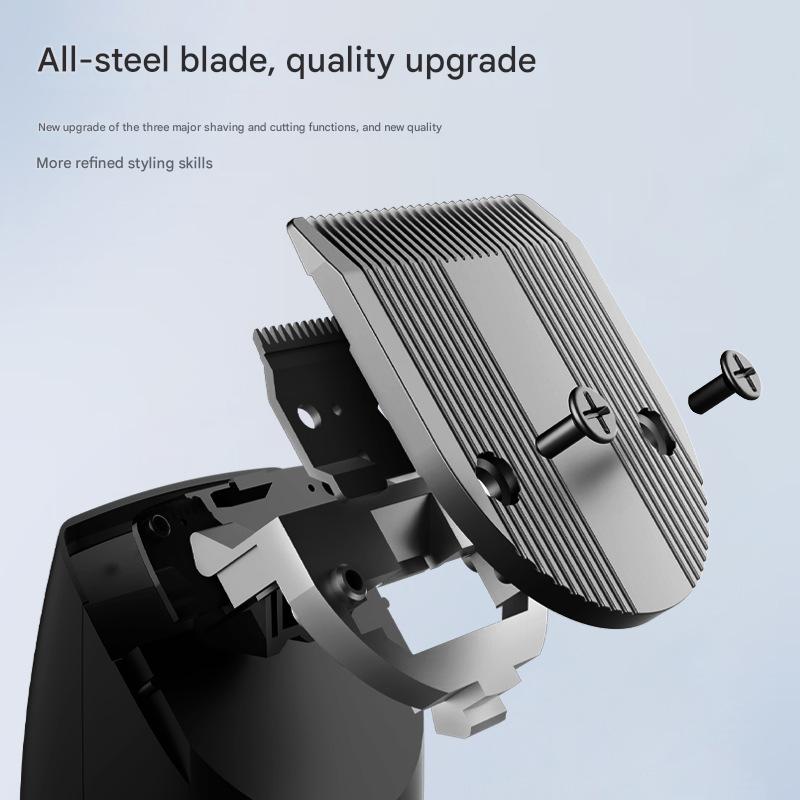 Professional 2-in-1 Cordless Hair Clipper & Trimmer Kit with LED Display & 5-Speed Fine Tuning silver