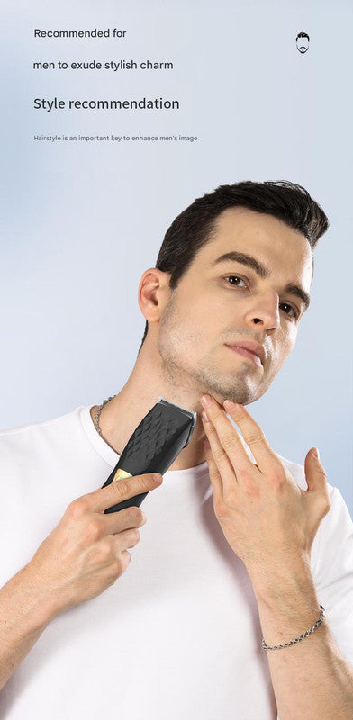 Professional 2-in-1 Cordless Hair Clipper & Trimmer Kit with LED Display & 5-Speed Fine Tuning Gold