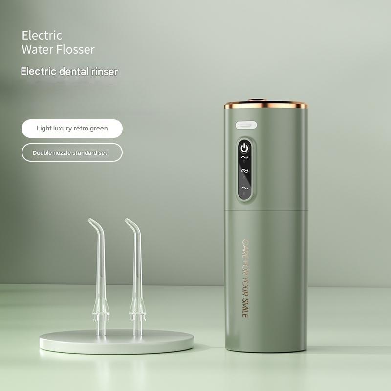 Portable Electric Water Flosser - USB-C Rechargeable, Multiple Modes, Gingival Protection green