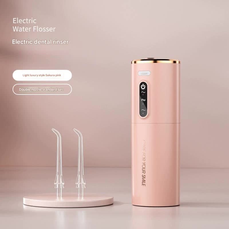 Portable Electric Water Flosser - USB-C Rechargeable, Multiple Modes, Gingival Protection Pink