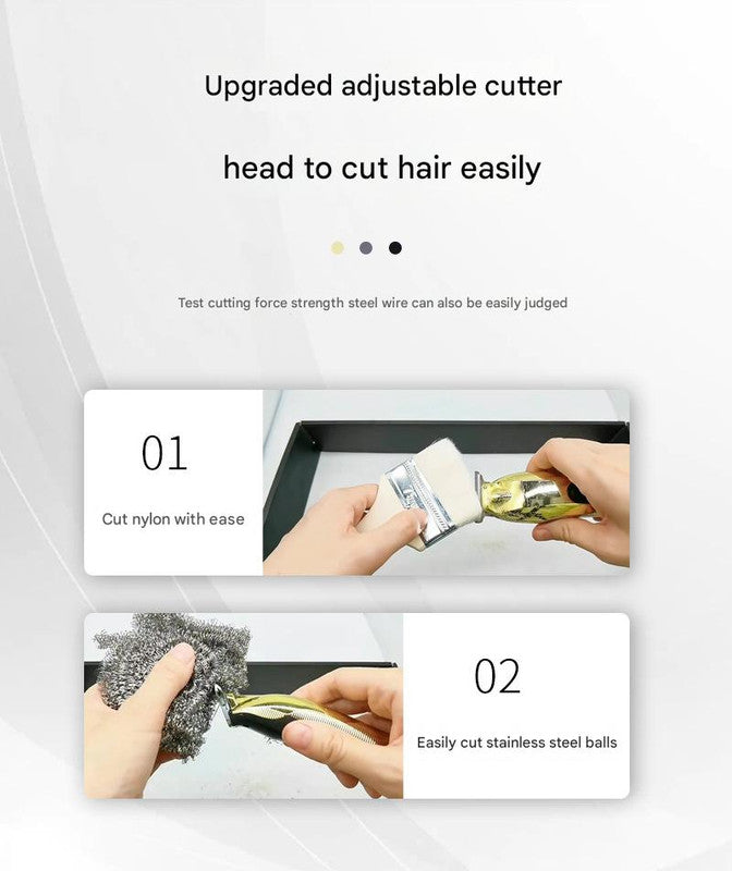 Professional Electric Hair Clipper & Beard Trimmer - USB Rechargeable, LED Display Gray