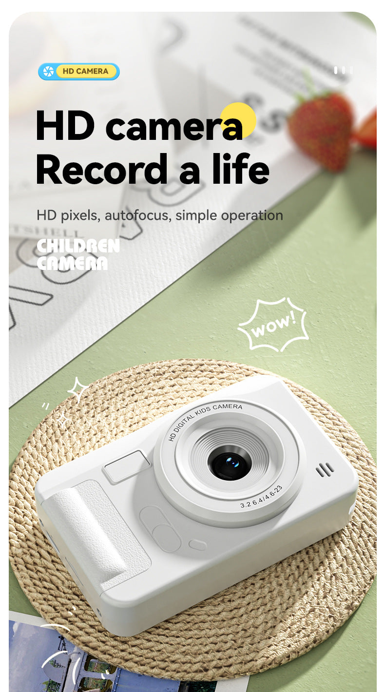 Student HD Digital Camera - 44MP, 8x Zoom, Autofocus, Dual Lens, Type-C Charging white