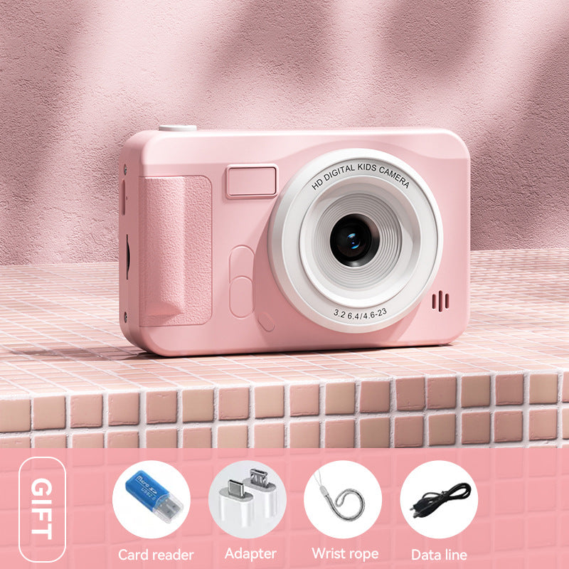 Student HD Digital Camera - 44MP, 8x Zoom, Autofocus, Dual Lens, Type-C Charging Pink