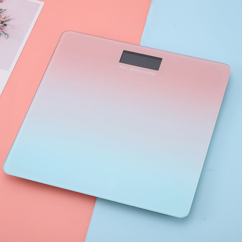 Smart USB Rechargeable Digital Bathroom Scale - Measures Body Weight & Temperature Gradient pink
