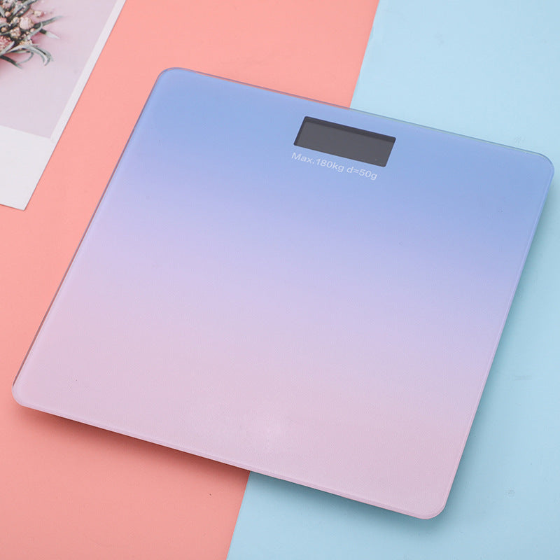 Smart USB Rechargeable Digital Bathroom Scale - Measures Body Weight & Temperature Gradient purple