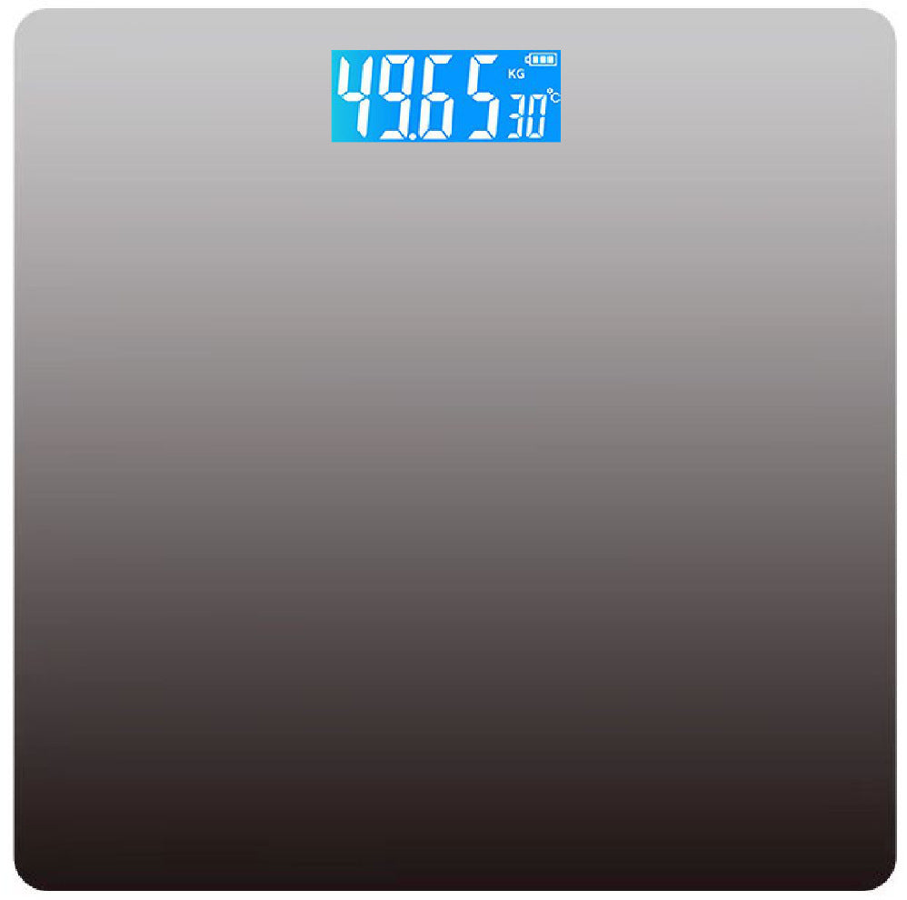 Smart USB Rechargeable Digital Bathroom Scale - Measures Body Weight & Temperature Gradient black
