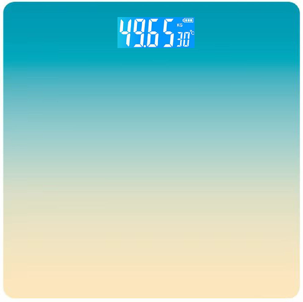 Smart USB Rechargeable Digital Bathroom Scale - Measures Body Weight & Temperature Gradient green