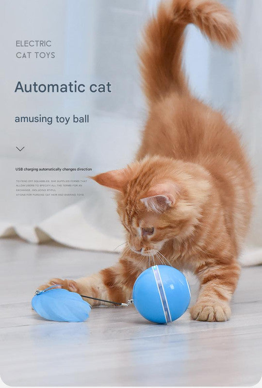 Smart USB Rechargeable Pet Interactive Rolling Ball Gray