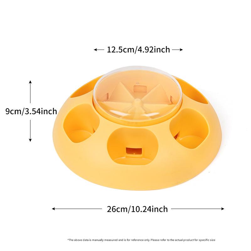 Interactive Pet Slow Feeder & Puzzle Toy - Press to Dispense Food, Improves Digestion yellow