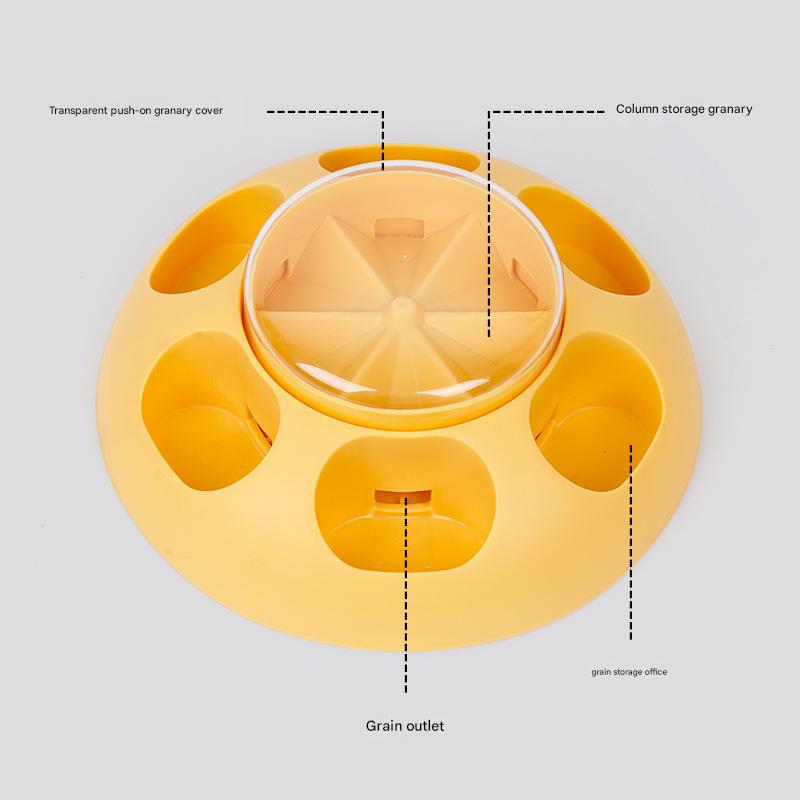 Interactive Pet Slow Feeder & Puzzle Toy - Press to Dispense Food, Improves Digestion yellow