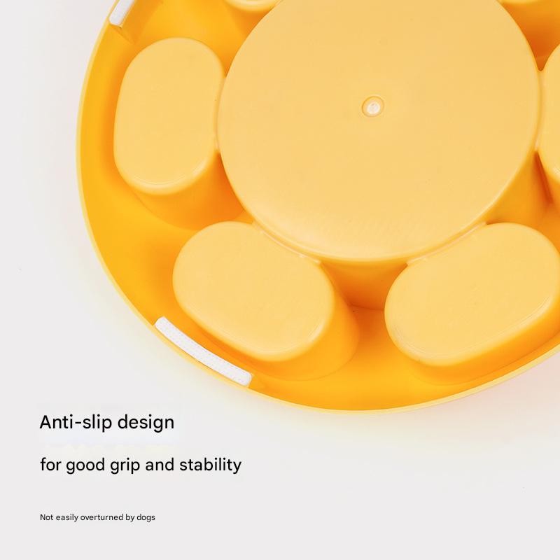 Interactive Pet Slow Feeder & Puzzle Toy - Press to Dispense Food, Improves Digestion yellow