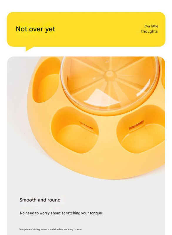 Interactive Pet Slow Feeder & Puzzle Toy - Press to Dispense Food, Improves Digestion yellow