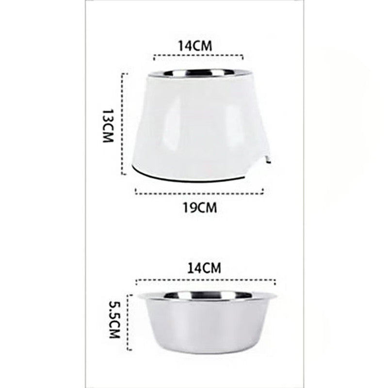 Elevated Pet Feeding Bowl with Stainless Steel Inner - Promotes Healthy Digestion & Reduces Neck Strain Pink