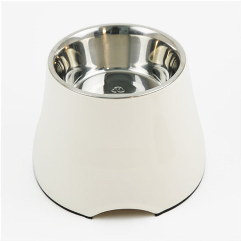 Elevated Pet Feeding Bowl with Stainless Steel Inner - Promotes Healthy Digestion & Reduces Neck Strain White