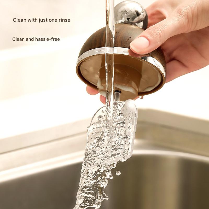 Electric Foaming Cleanser Maker - Rechargeable, Dense Foam for Deep Cleansing Walnut + Silver