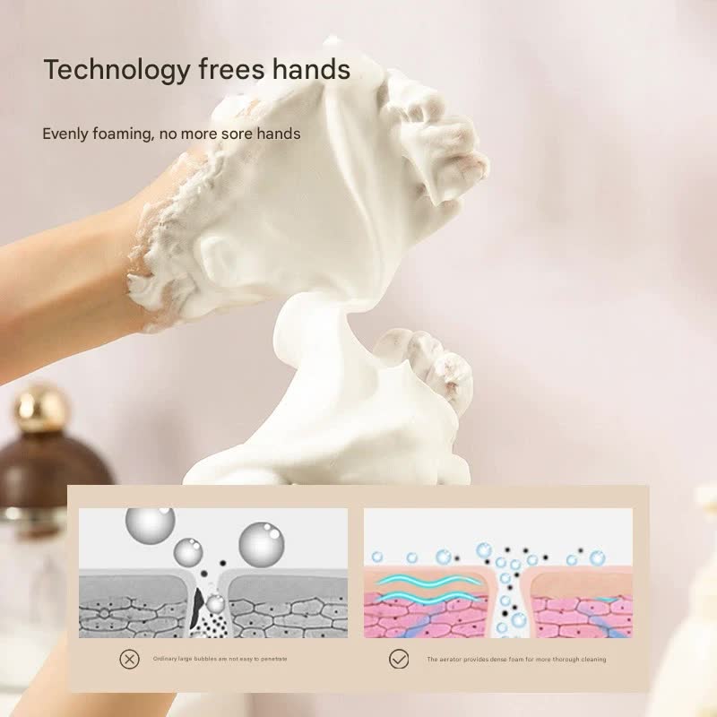 Electric Foaming Cleanser Maker - Rechargeable, Dense Foam for Deep Cleansing Cherry Blossom Pink