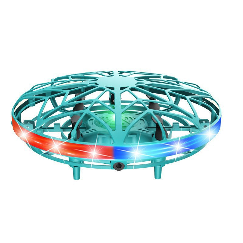 Hand-Controlled UFO Mini Drone with LED Lights & Obstacle Avoidance green