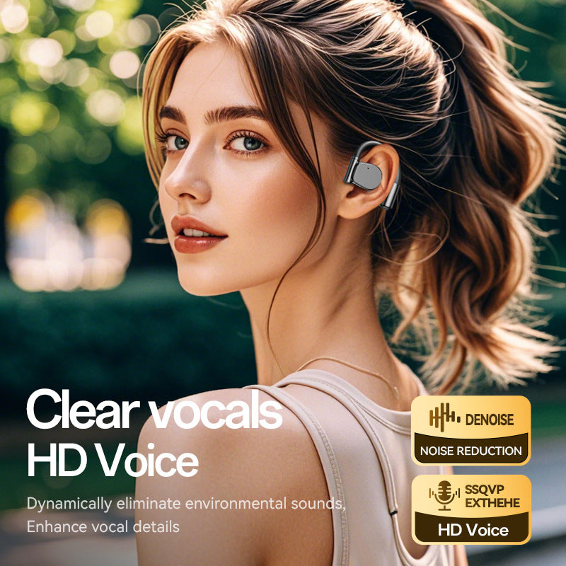Open-Ear TWS Wireless Earbuds with HIFI Sound & LED Display - Dolby Surround White