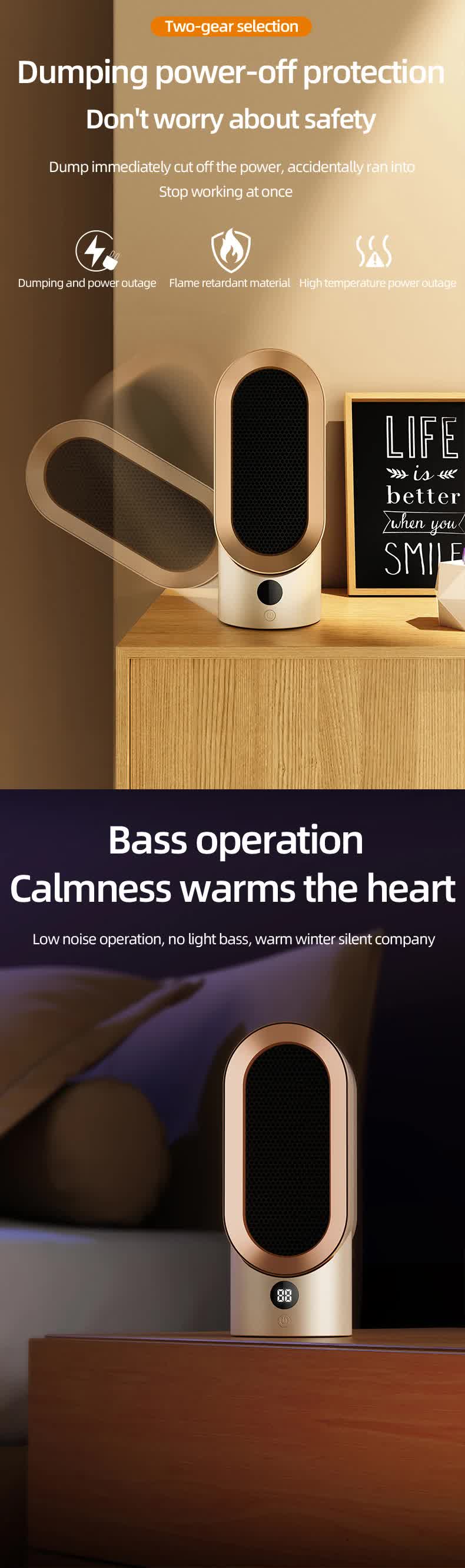 Stay Warm: Portable Electric Ceramic Heater - Quiet, Safe & Efficient for Small Spaces