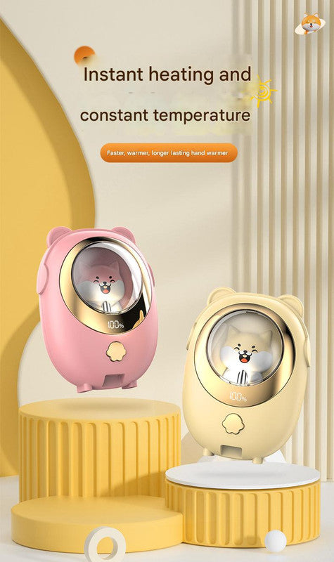 Beige Cute Pet Rechargeable Hand Warmer - Portable USB Electric Pocket Heater