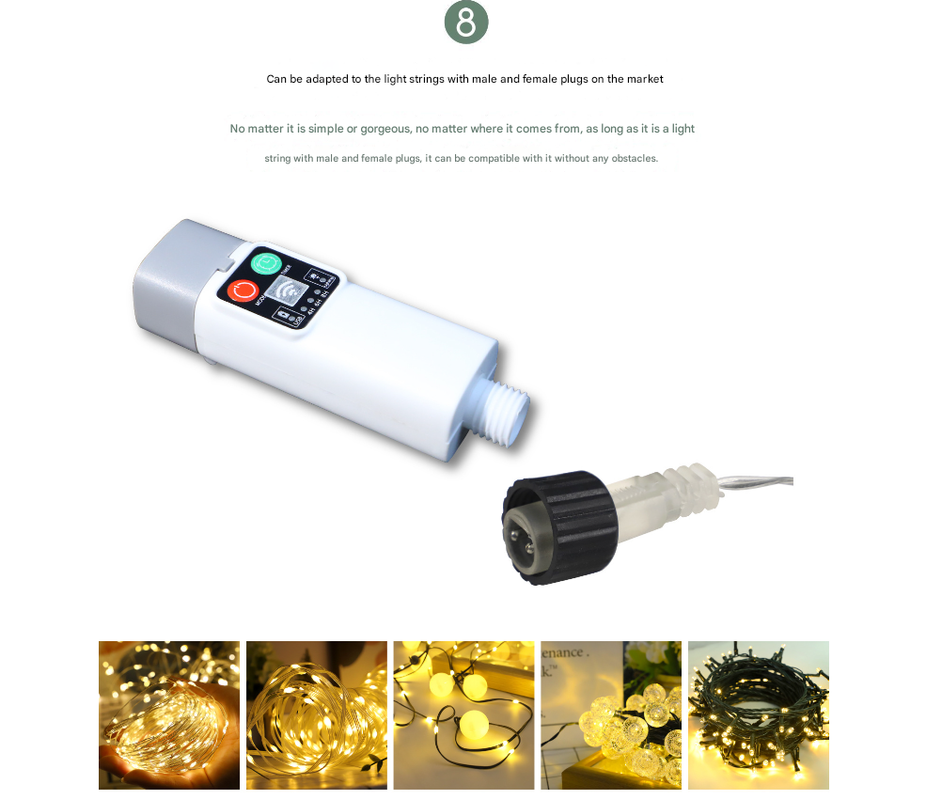 300 lights warm white at 30 meters Camping tent light kit - rechargeable power bank, spool light string, remote control
