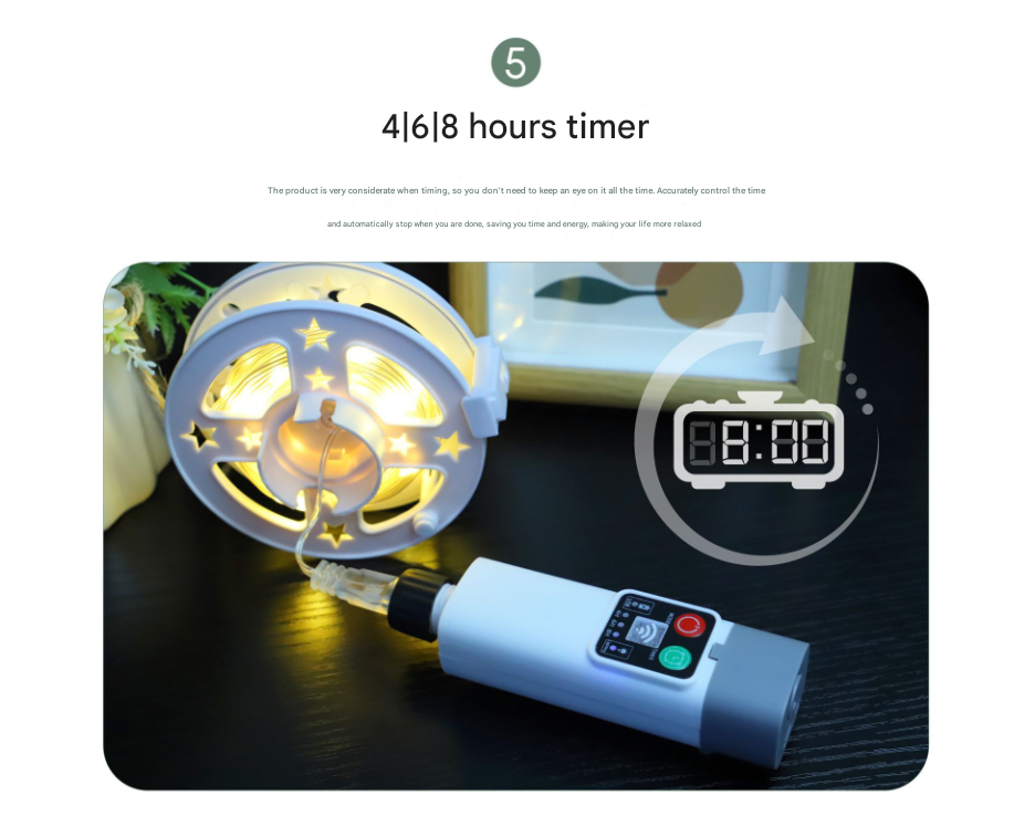 200 lights warm white at 20 meters Camping tent light kit - rechargeable power bank, spool light string, remote control