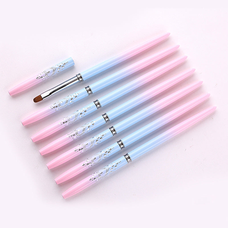 Professional Nail Art Brush Kit 15pcs - Gradient Handles Manicure Tools