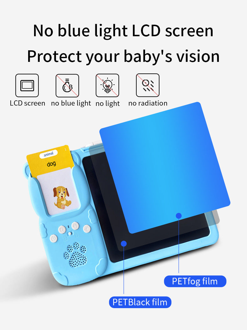 Pink 255 cards, pure English Kids Interactive Early Education Toy: Combination Card Reader & LCD Drawing Board for Toddlers