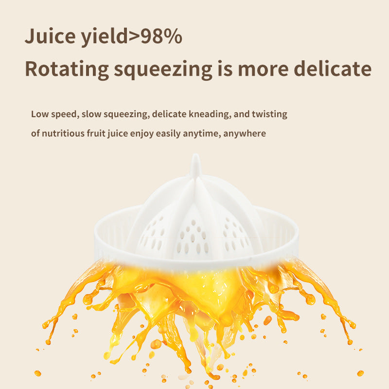 White Electric Citrus Juicer Press - Portable, Large Caliber, One-Click Operation 3.7v 1500 mAh battery