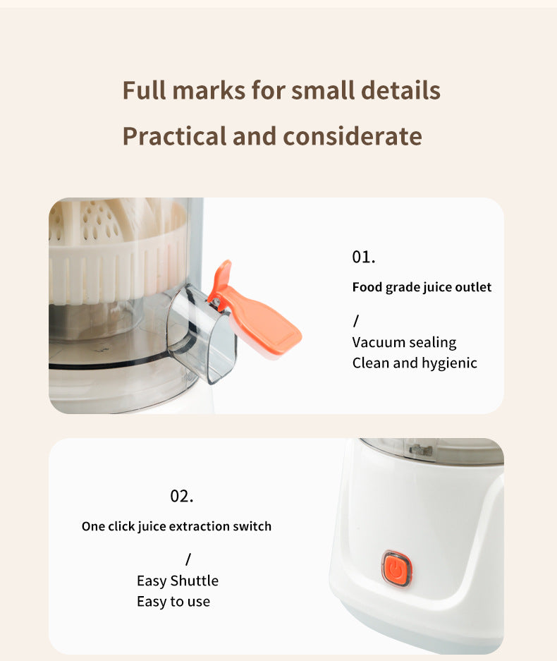 White Electric Citrus Juicer Press - Portable, Large Caliber, One-Click Operation 3.7v 1500 mAh battery