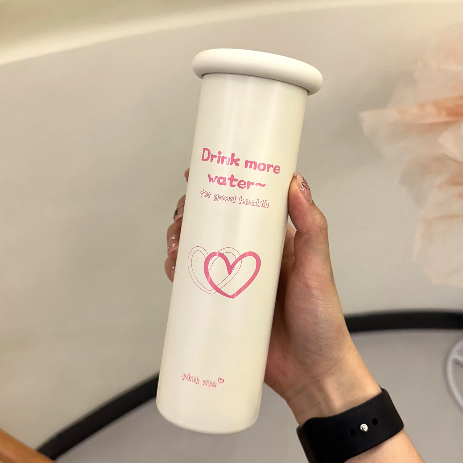 Mini Insulated Coffee Cup - 316 Stainless Steel, Portable & Stylish - Pink love 300ml