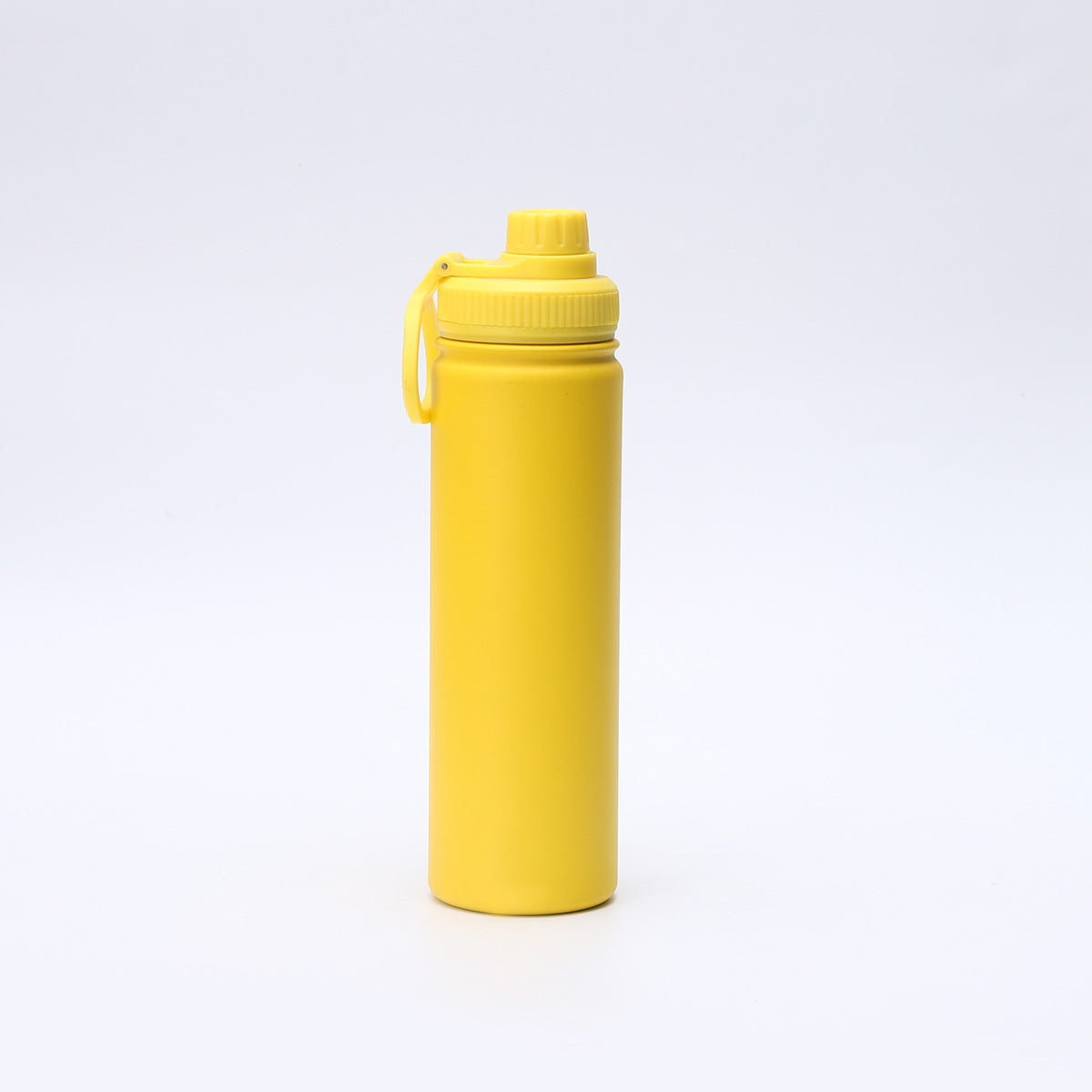 Yellow Portable Travel Thermos Bottle - Leakproof Stainless Steel Flask with Carry Handle 25oz - 750ml