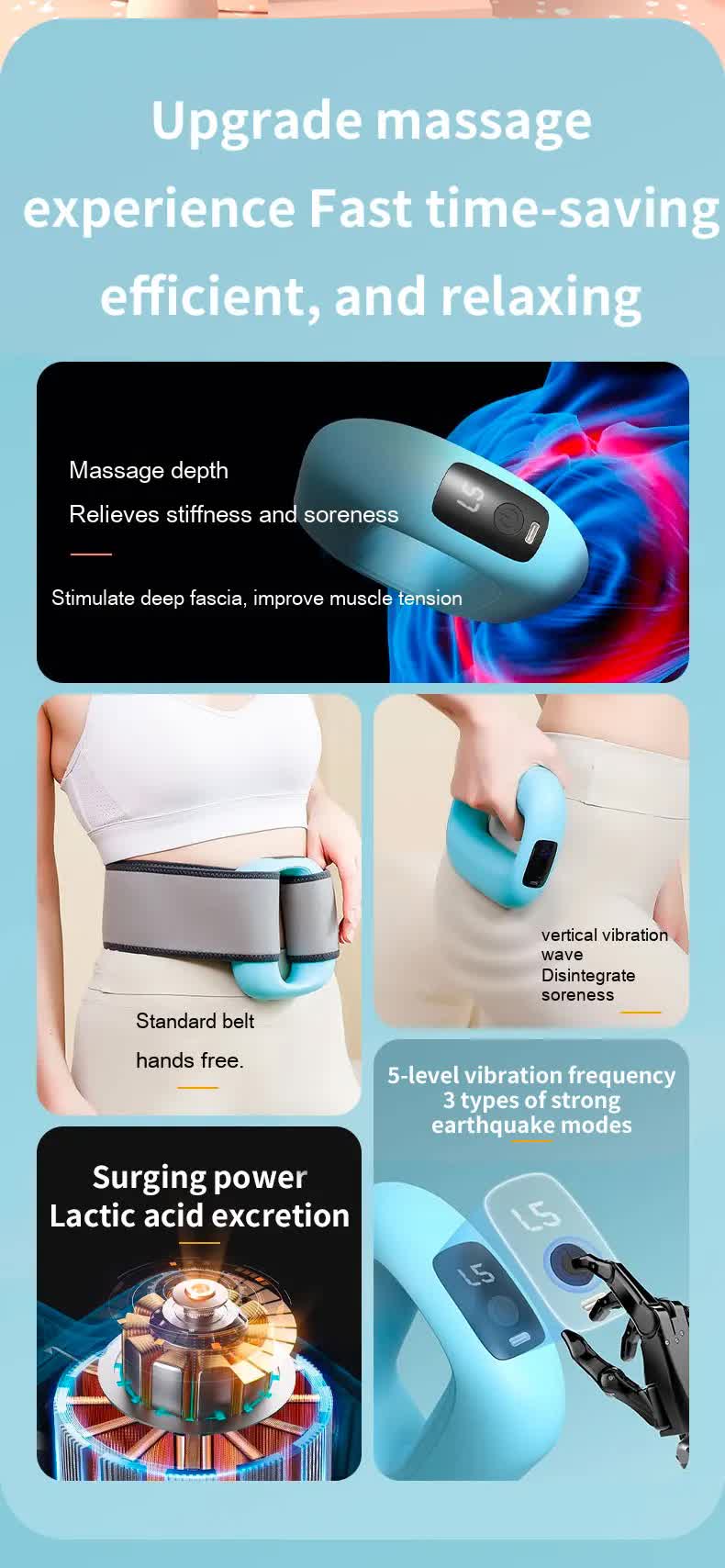 Portable Electric Muscle Relaxation Ring Massager - with Digital Display Purple