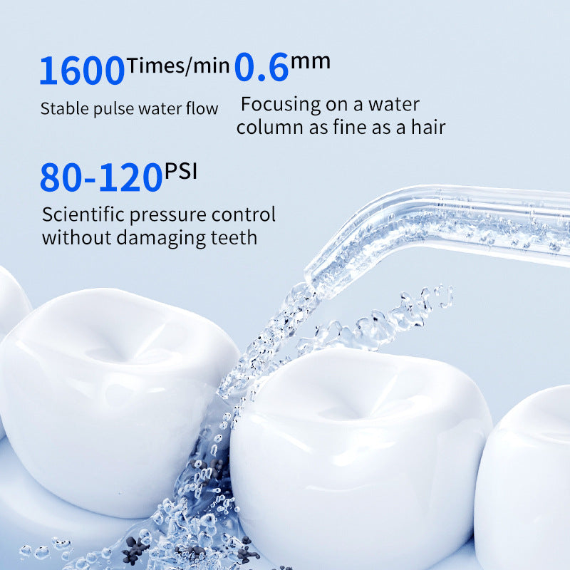 Portable Electric Oral Irrigator with 4 Nozzles 3 Pressure Modes - Black