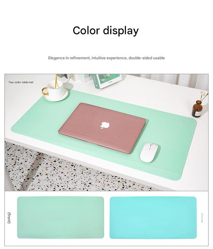 2 PCS Green Extra-Large Leather Table Mat for Study & Work - Pad for Students & Office Use 60x30cm