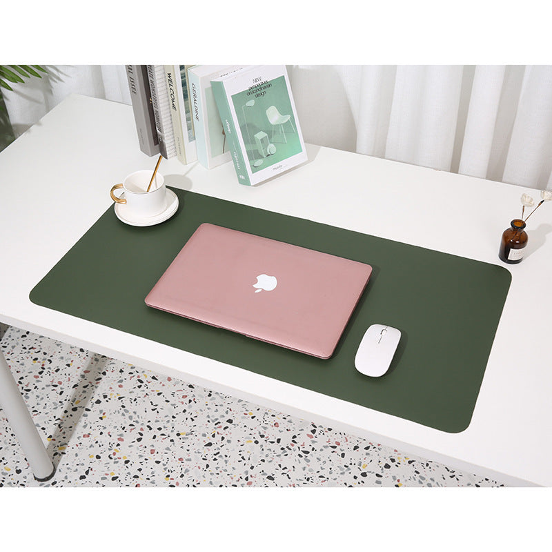 2 PCS Dark green/gray Extra-Large Leather Table Mat for Study & Work - Pad for Students & Office Use 60x30cm