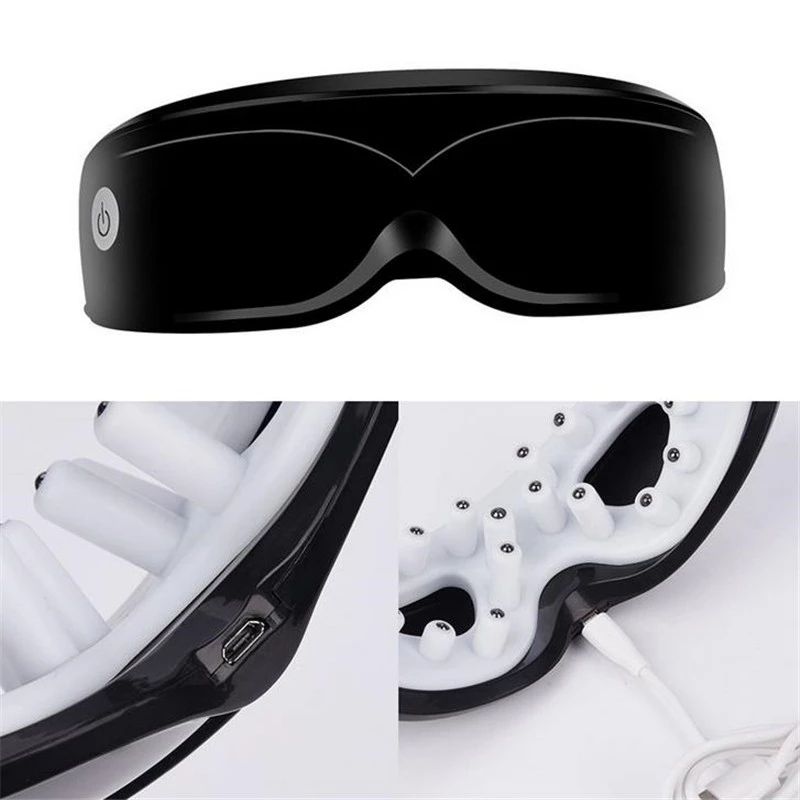 White Touch-Control Rechargeable Heated Eye Massager for Daily Use