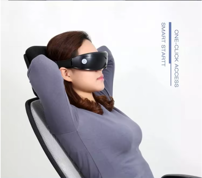 Black Touch-Control Rechargeable Heated Eye Massager for Daily Use