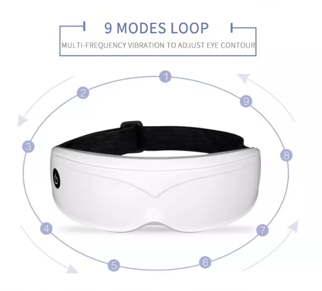Black Touch-Control Rechargeable Heated Eye Massager for Daily Use