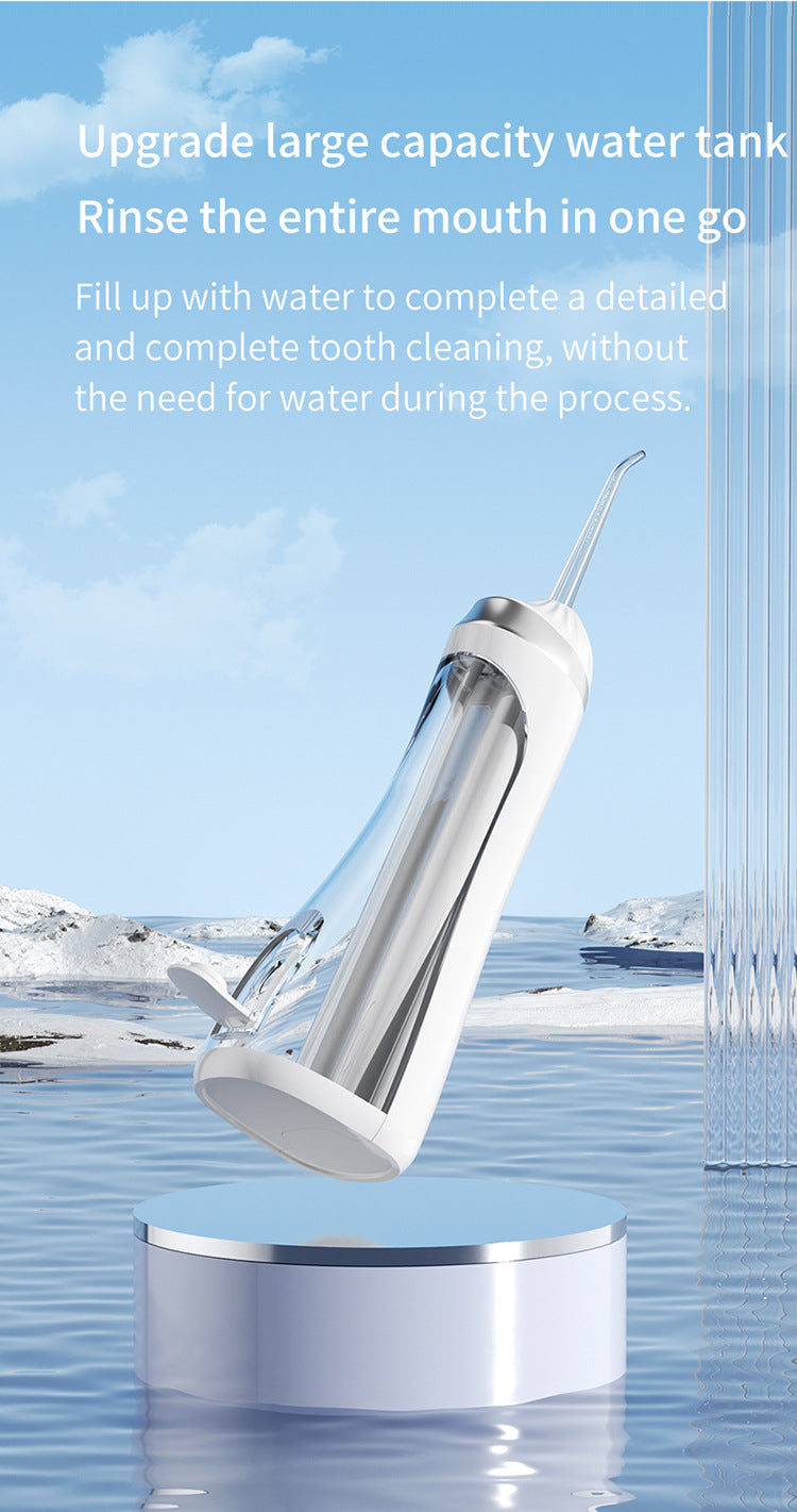 White Portable Ultrasonic Oral Irrigator with 3 Cleaning Modes Smart Teeth Cleaning Machine