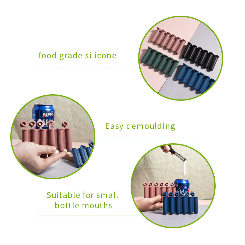Blue Bottle & Can Friendly Ice Stick Molds - 6-Cup Design, Set of 10