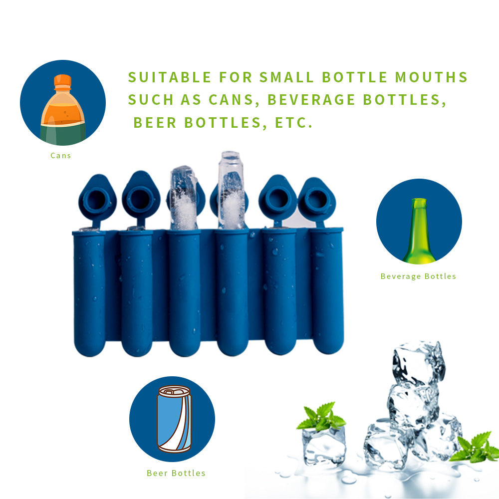 Green Bottle & Can Friendly Ice Stick Molds - 6-Cup Design, Set of 10